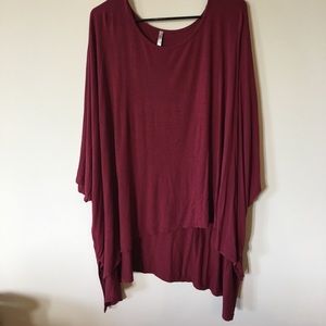 Oversized boutique burgundy tunic